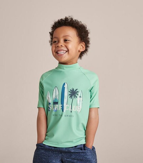 Short Sleeve Swim Print Rashie