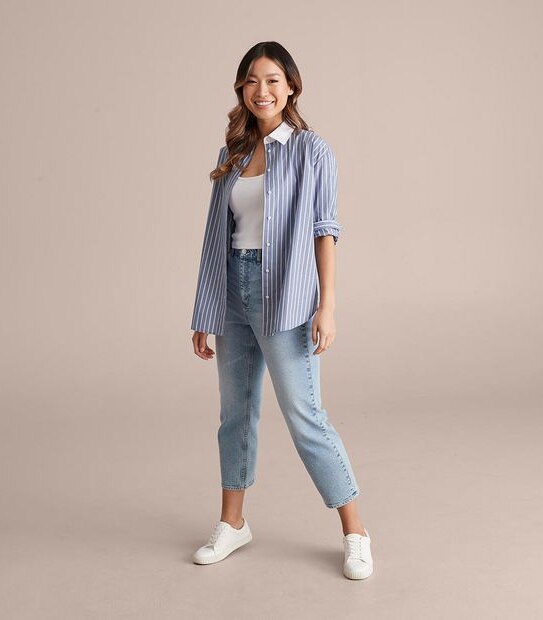 Lily Loves Oversized Contrast Collar Shirt