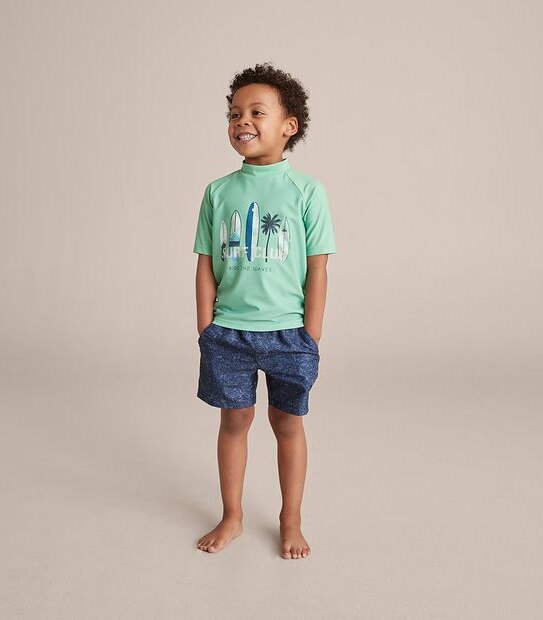 Short Sleeve Swim Print Rashie