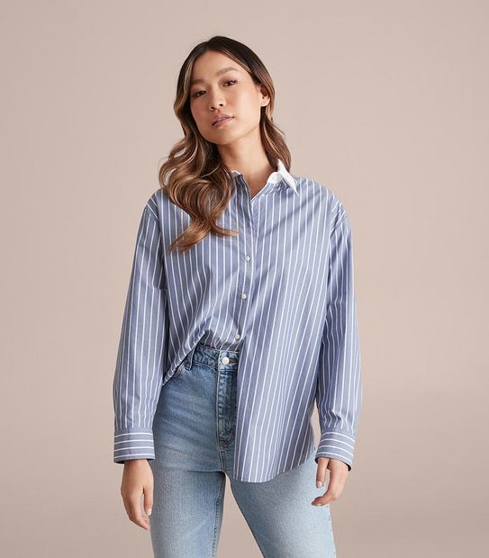 Lily Loves Oversized Contrast Collar Shirt