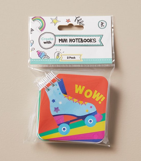 2 Pack Sqaure Mini Notebooks - Rollerskate