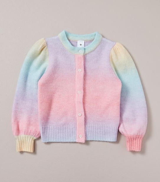 Rainbow Ombre Knit Cardigan