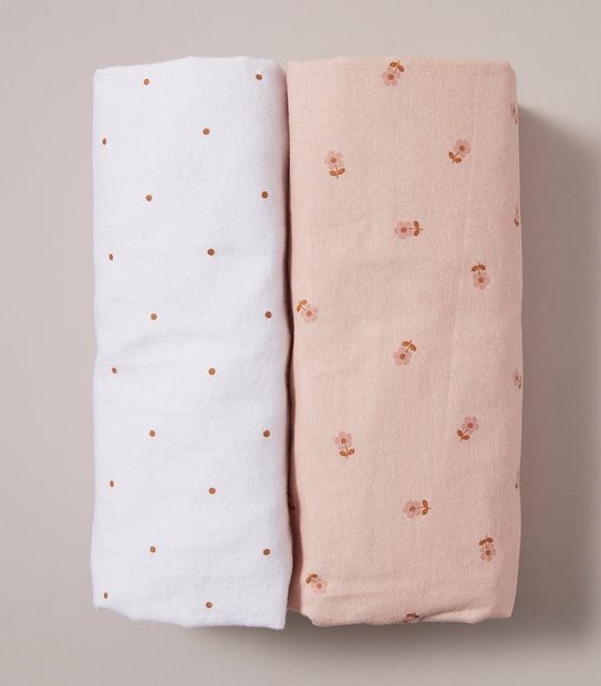 bub. 2 Pack Flannelette Fitted Cot Sheets