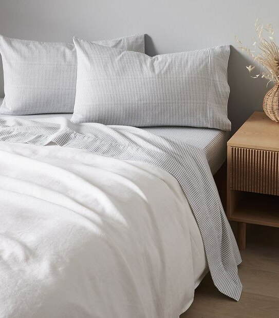 Chevron Stripe Flannelette Sheet Set