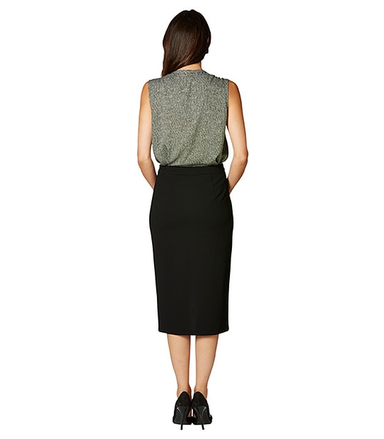 Longline Wrap Skirt - Black