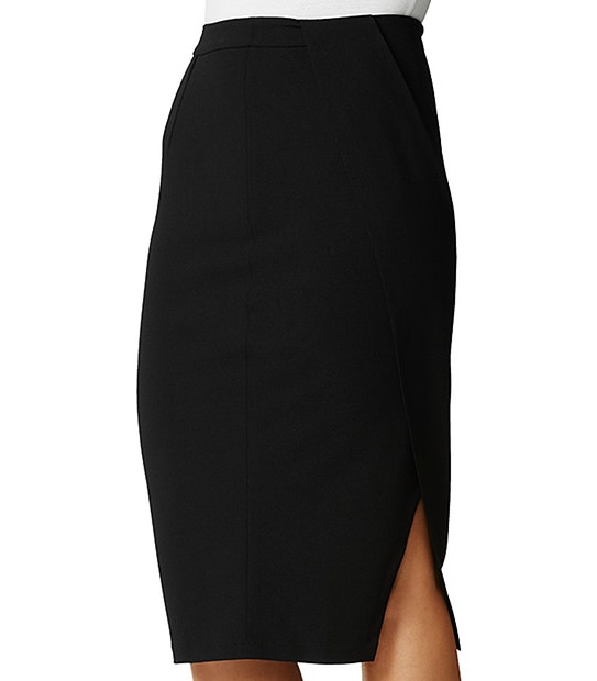 Longline Wrap Skirt - Black