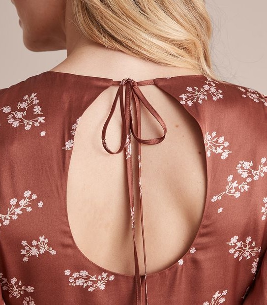 Preview Puff Sleeve Tiered Midi Dress