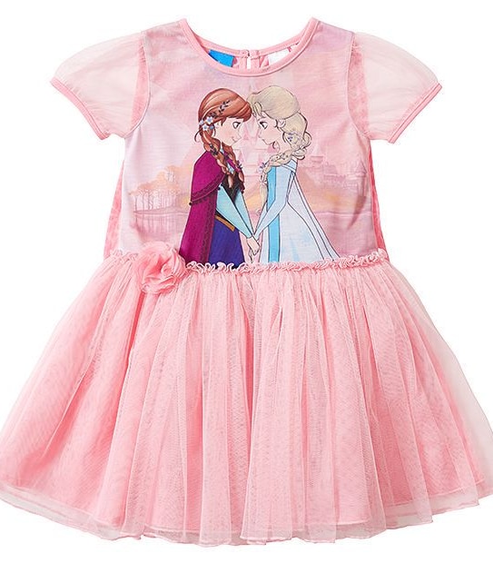 Disney Frozen Print Dress With Cape