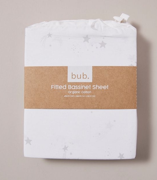 bub. Organic Cotton Fitted Bassinet Sheet