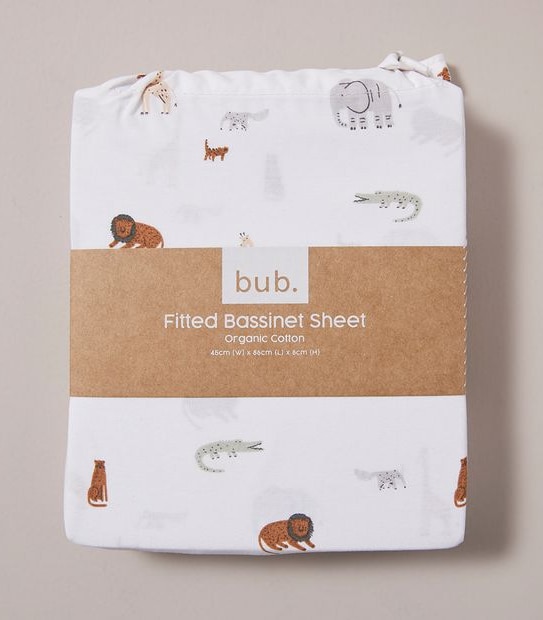 bub. Organic Cotton Fitted Bassinet Sheet