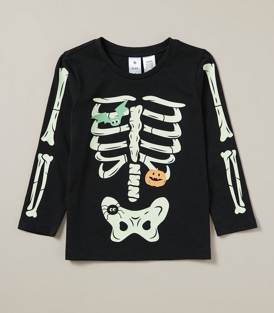 Unisex Kids Family Matching Glow In The Dark Skeleton Pyjama Set