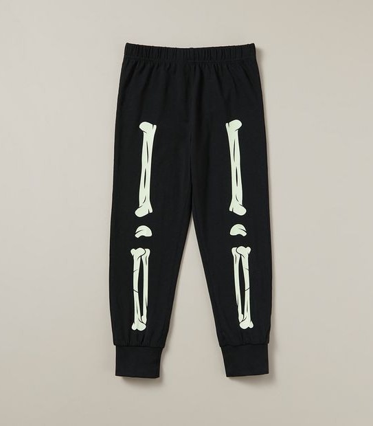 Unisex Kids Family Matching Glow In The Dark Skeleton Pyjama Set