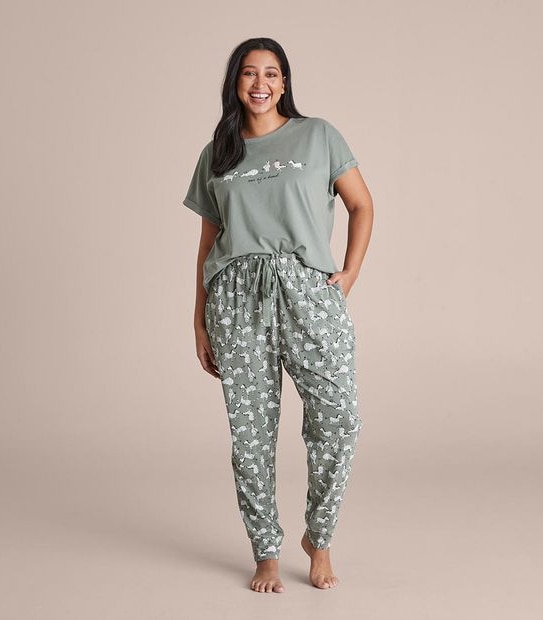 Extended Sizing Printed Sleep Jogger Pants