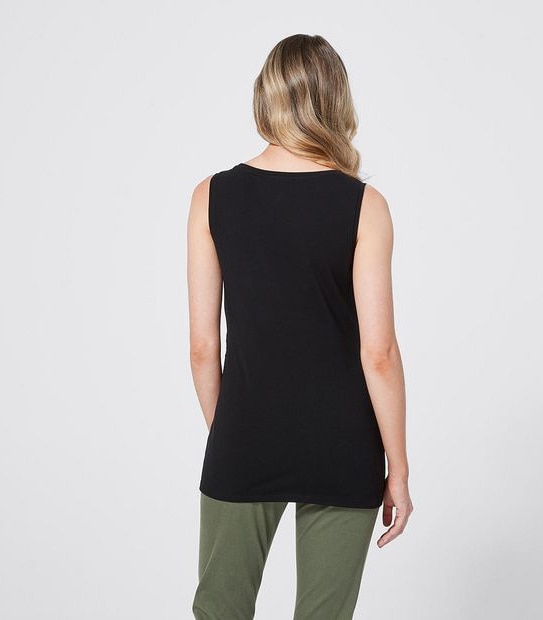 Maternity Organic Cotton Nursing Tank - Black