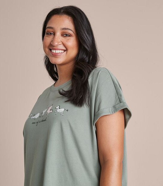 Fulller Figure Slogan Sleep T-Shirt