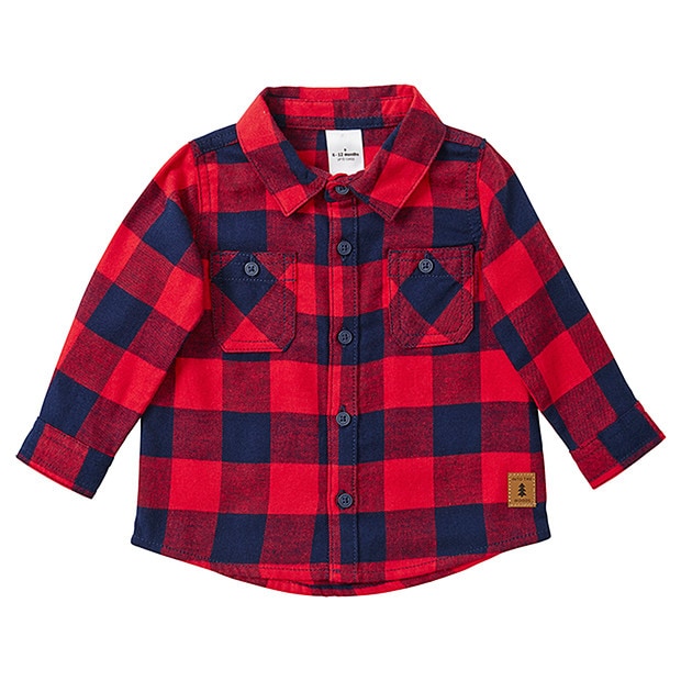 Baby Long Sleeve Red Check Flannelette Shirt | Target Australia