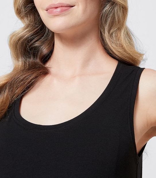 Maternity Organic Cotton Nursing Tank - Black