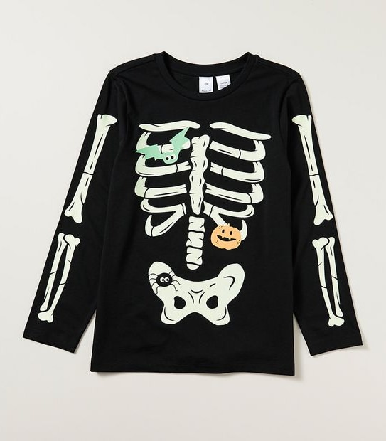 Unisex Kids Family Matching Glow In The Dark Skeleton Pyjama Set