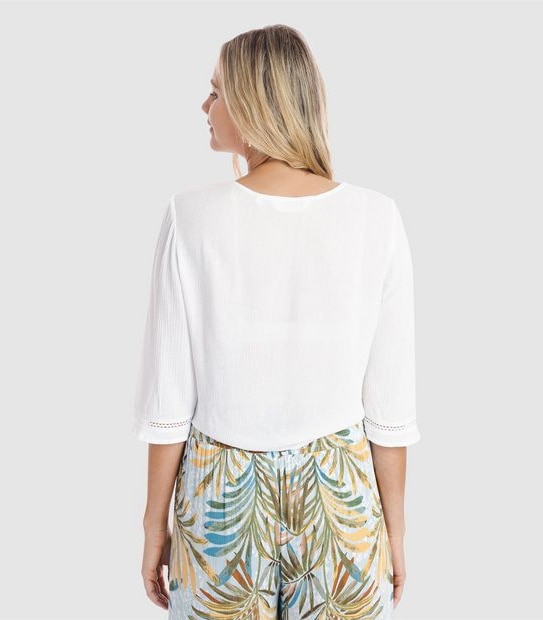 Piping Hot Kimono Sleeve Blouse