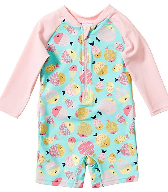 Baby Fish Print Swim Unitard