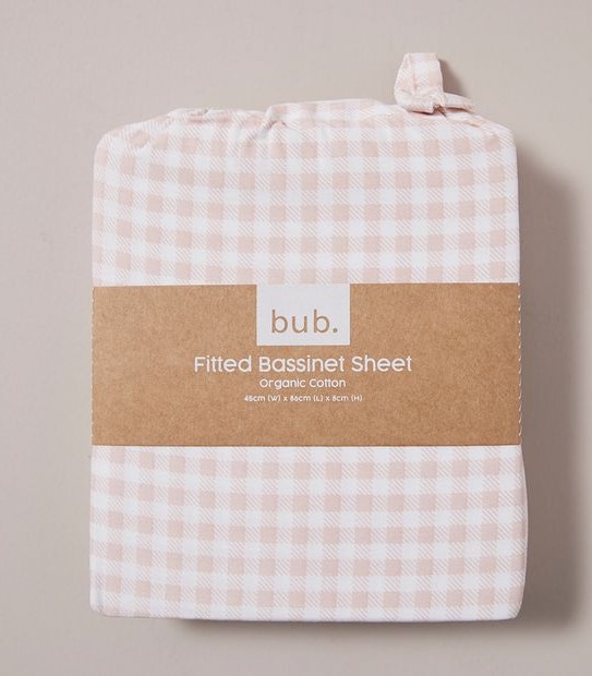bub. Organic Cotton Fitted Bassinet Sheet