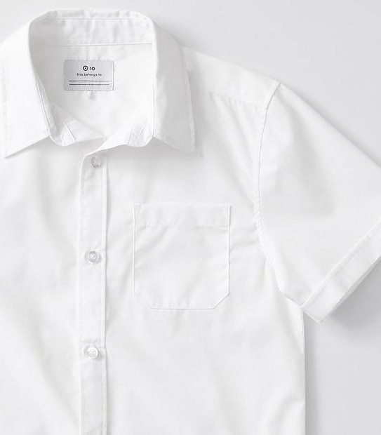 Short Sleeve School Shirt - White