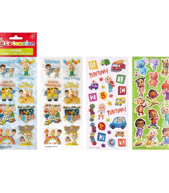 3 Pack Cocomelon Bubble Stickers