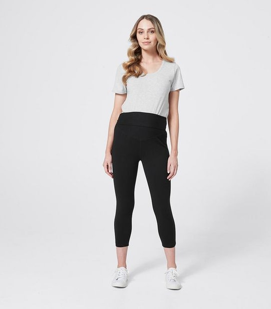 Maternity Organic Cotton Over The Belly 3/4 Length Leggings 