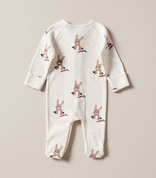 Baby Organic Cotton Waffle Bunny Coverall
