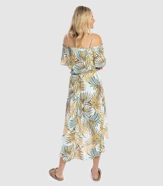 Piping Hot Cold Shoulder Midi Dress