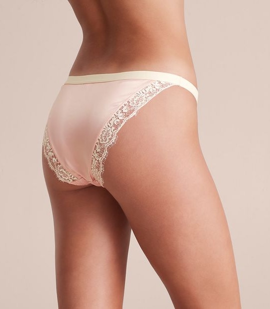 Lily Loves Evie Satin Eyelash Lace String Bikini Briefs; Style: X22087