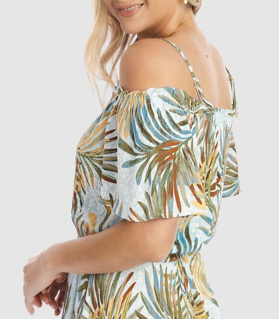 Piping Hot Cold Shoulder Midi Dress