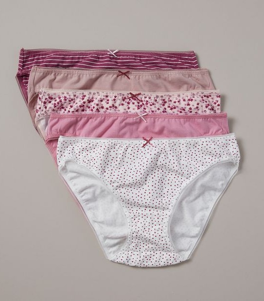5 Pack Cotton/Elastane Bikini Briefs; Style: LBK183533