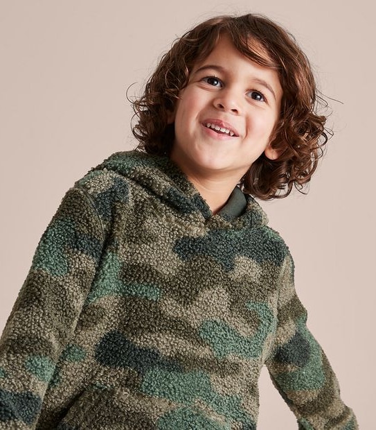 Camouflage Teddy Fleece Hoodie