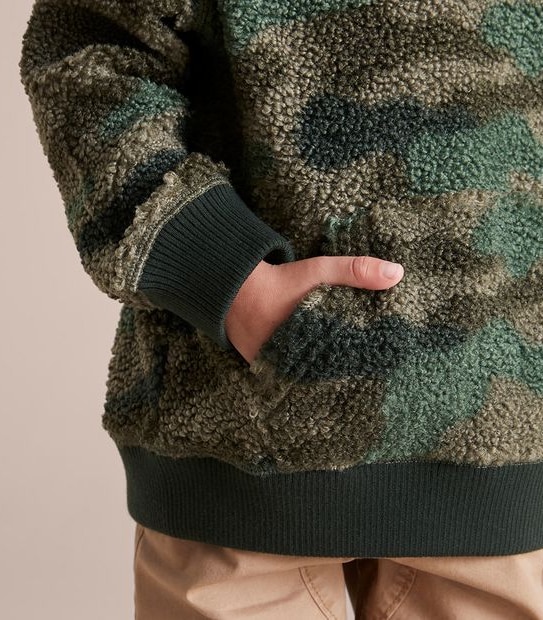 Camouflage Teddy Fleece Hoodie