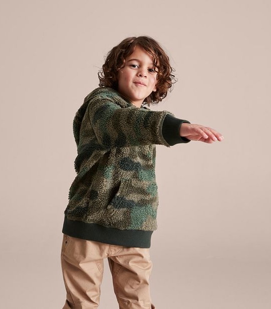 Camouflage Teddy Fleece Hoodie