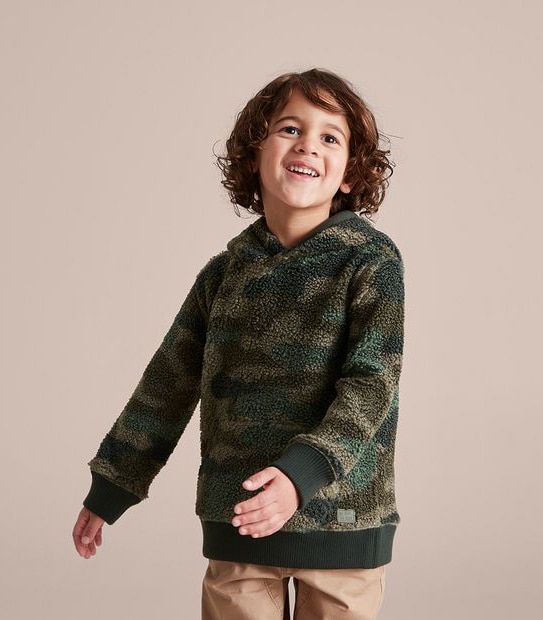 Camouflage Teddy Fleece Hoodie