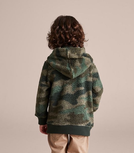 Camouflage Teddy Fleece Hoodie