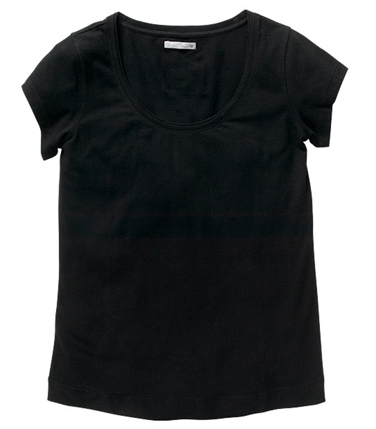 Women's Basic Stretch Crew Neck Tee - Black