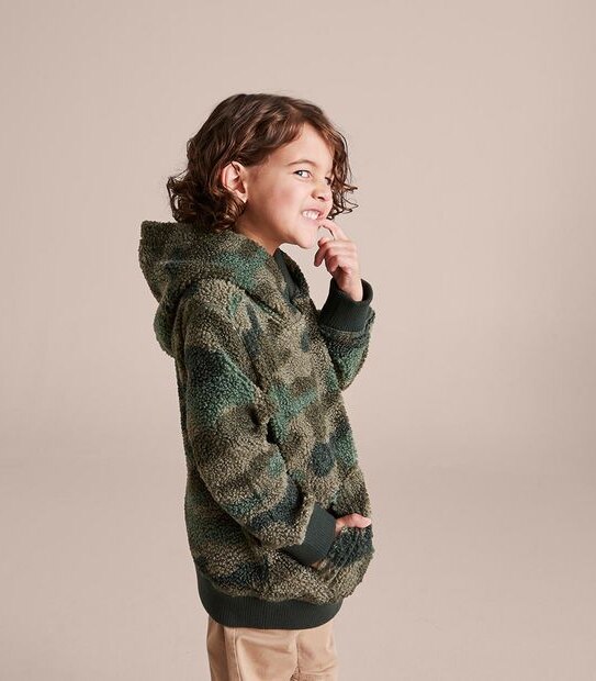 Camouflage Teddy Fleece Hoodie