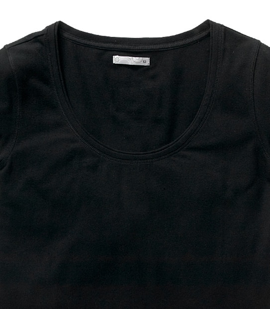 Women's Basic Stretch Crew Neck Tee - Black