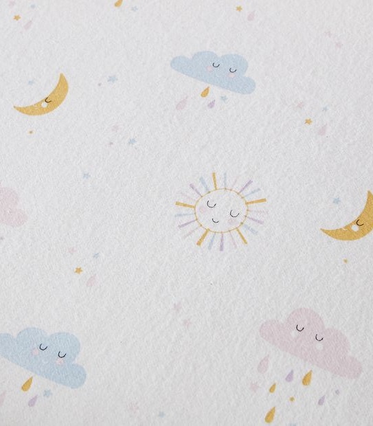 Kids Printed Flannelette Fitted Sheet with Pillowcase - Sunny