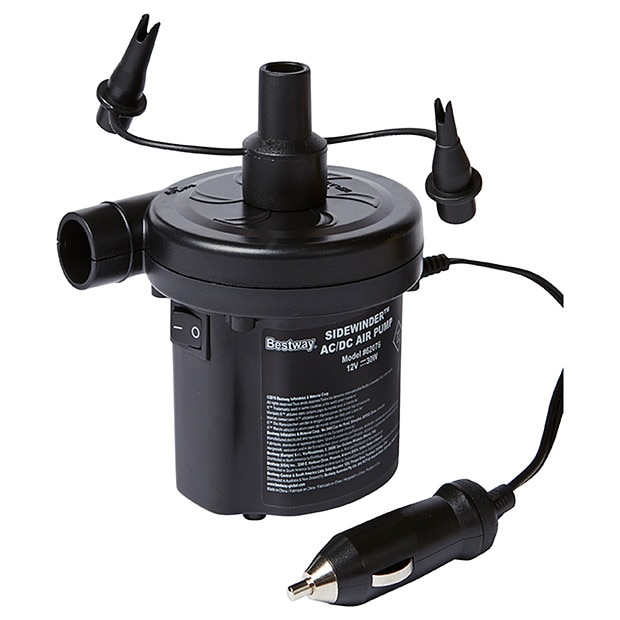 Black Bestway 12 V Sidewinder AC//DC Air Pump