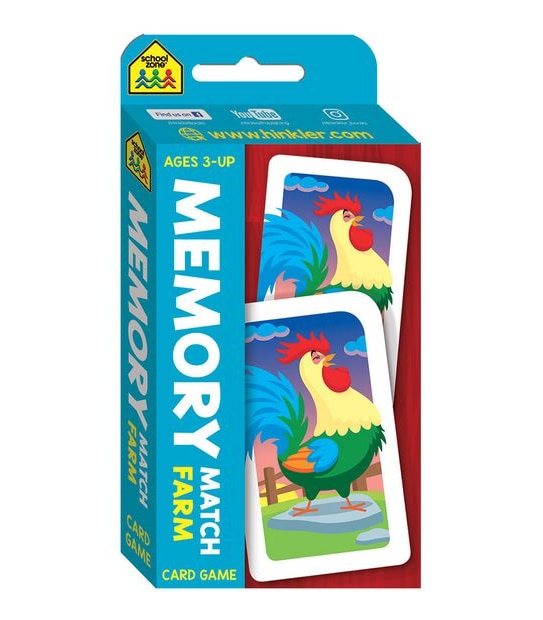 School Zone Memory Match Farm Flash Card Game