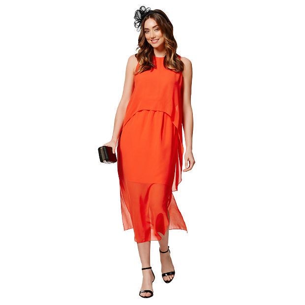 Layered Chiffon Maxi Dress - Orange | Target Australia