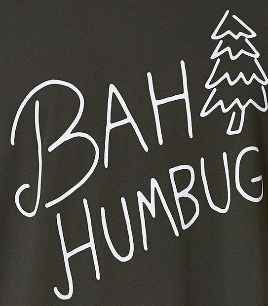 Men's Bah Humbug Christmas T-Shirt - Washed Black