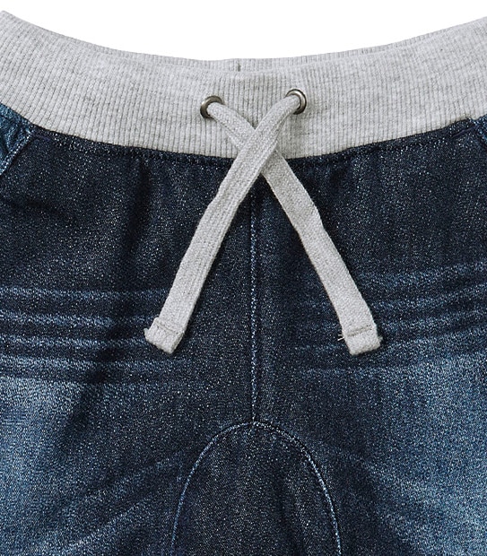 Baby Denim Knit Jeans With Cuffs