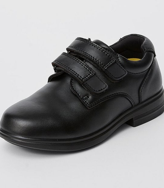 Gro Shu Junior Leather Twin Tab School Shoes