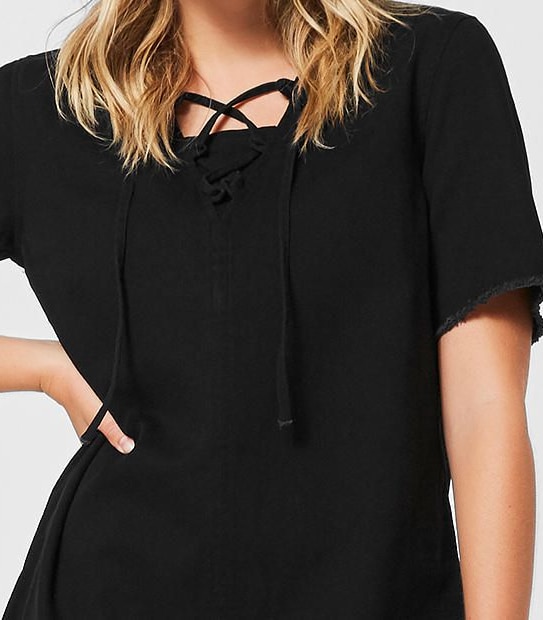 Lily Loves Lace-Up Denim Dress