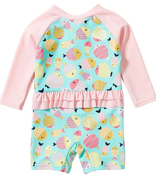 Baby Fish Print Swim Unitard